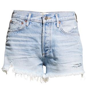 AGOLDE Parker Vintage Frayed-Hem Denim Shorts